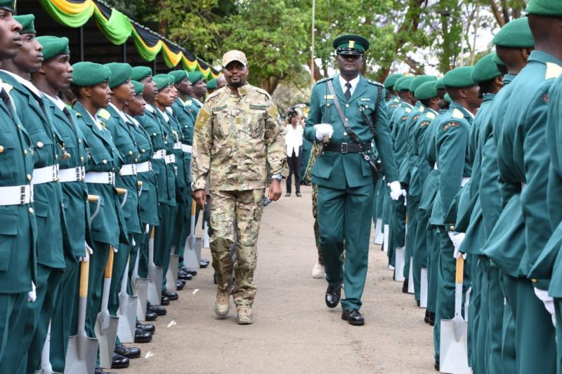 CS Moses Kuria inspecting a NYS parade.